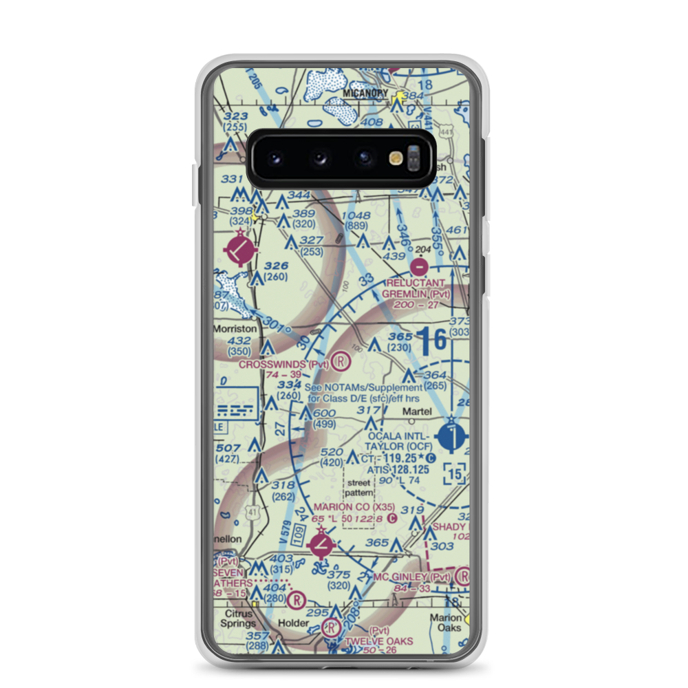 Crosswind Farm Airport (FL19) VFR Sectional Samsung Case Samsung Galaxy S10 model shown