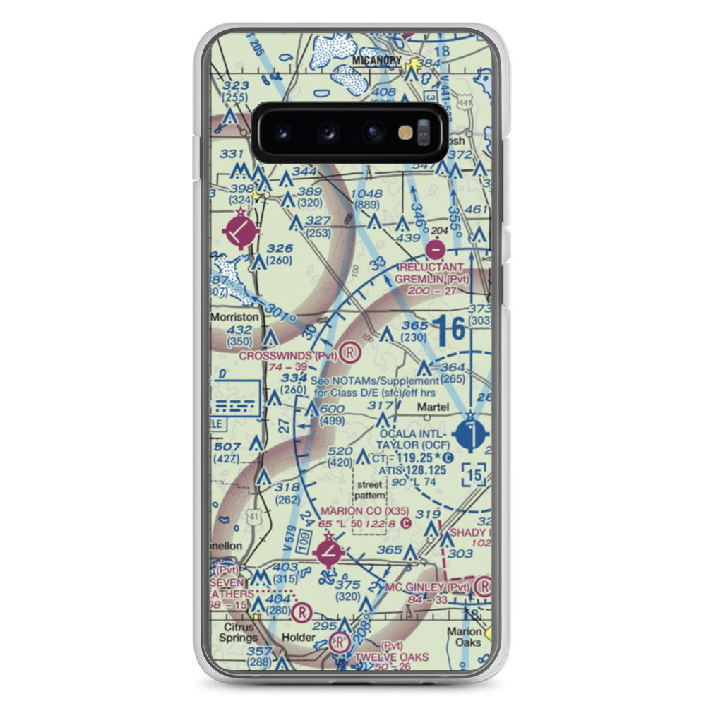 Crosswind Farm Airport (FL19) VFR Sectional Samsung Case Samsung Galaxy S10+ model shown