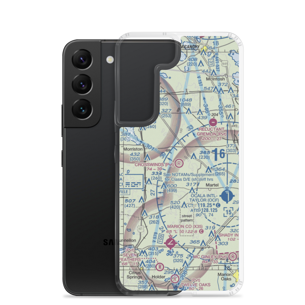 Crosswind Farm Airport (FL19) VFR Sectional Samsung Case Samsung Galaxy S22 model shown