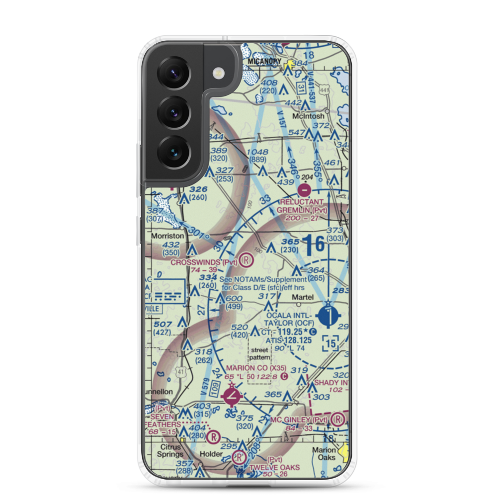 Crosswind Farm Airport (FL19) VFR Sectional Samsung Case Samsung Galaxy S22 Plus model shown