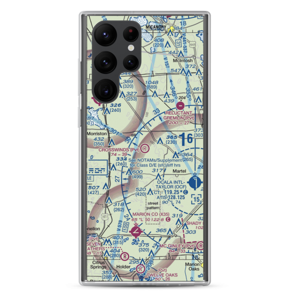 Crosswind Farm Airport (FL19) VFR Sectional Samsung Case Samsung Galaxy S22 Ultra model shown