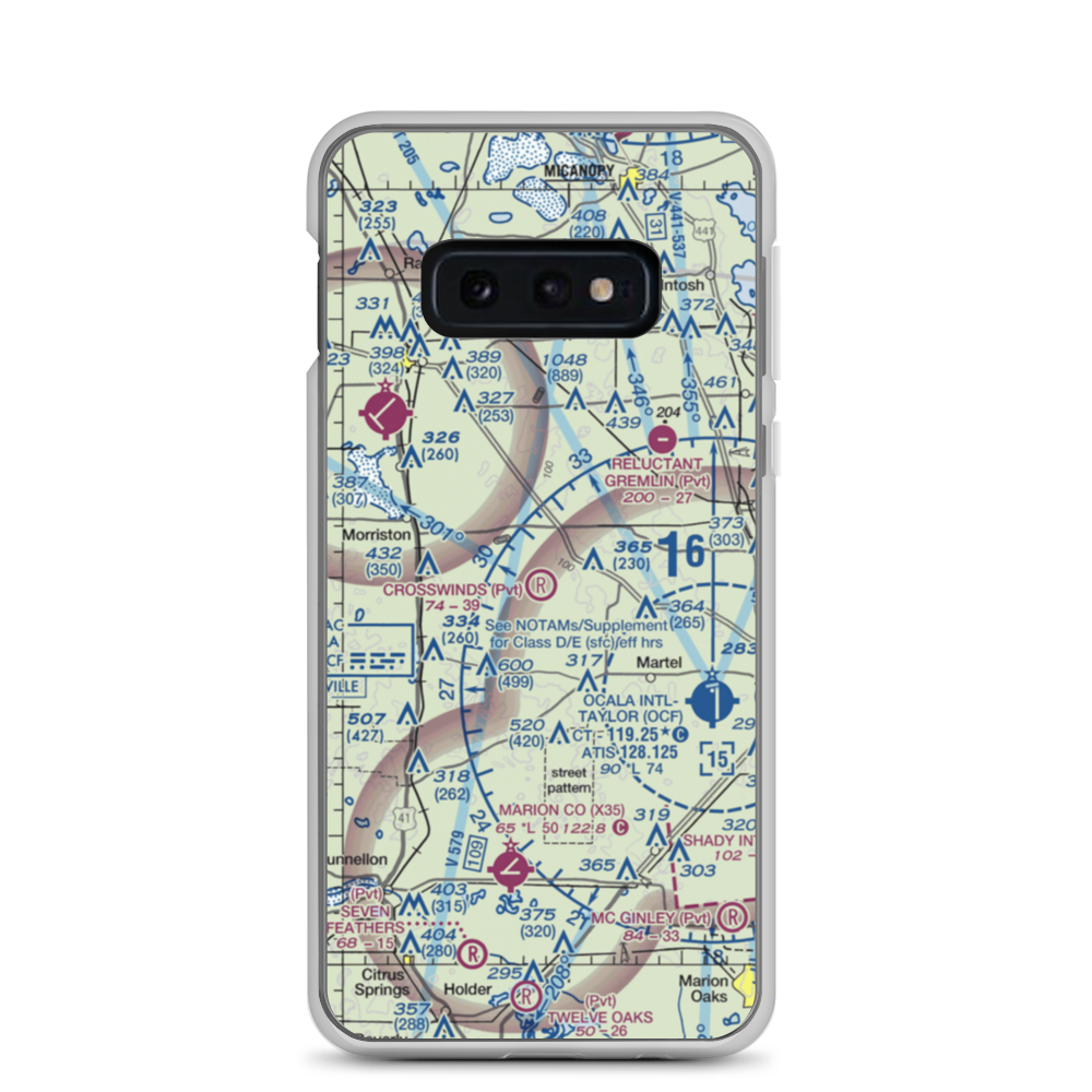 Crosswind Farm Airport (FL19) VFR Sectional Samsung Case Samsung Galaxy S10e model shown