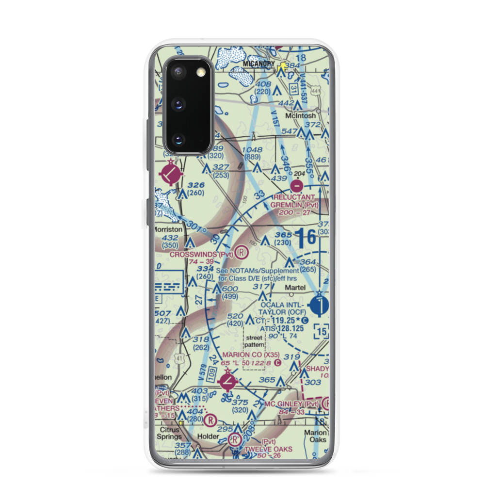 Crosswind Farm Airport (FL19) VFR Sectional Samsung Case Samsung Galaxy S20 model shown