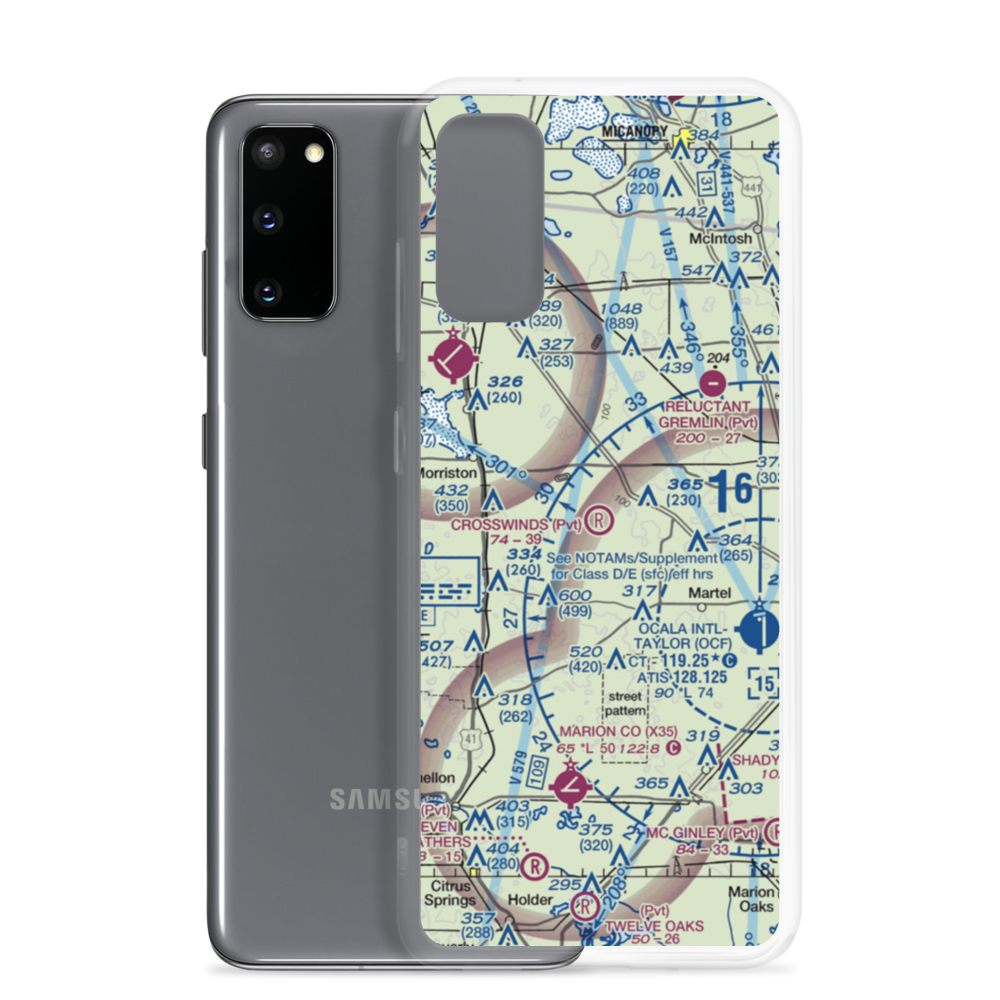 Crosswind Farm Airport (FL19) VFR Sectional Samsung Case Samsung Galaxy S20 model shown