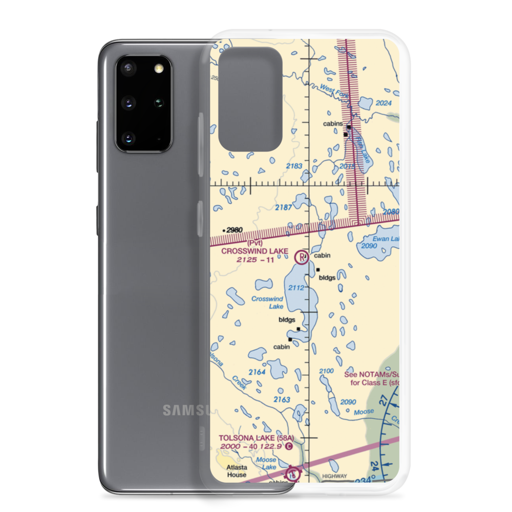 Crosswind Lake Airport (1AK2) VFR Sectional Samsung Case Samsung Galaxy S20 Plus model shown