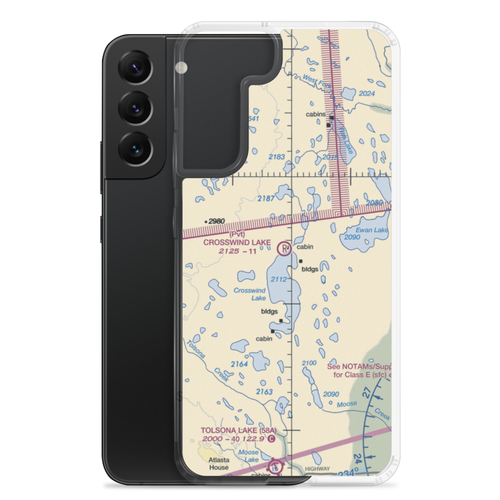 Crosswind Lake Airport (1AK2) VFR Sectional Samsung Case Samsung Galaxy S22 Plus model shown