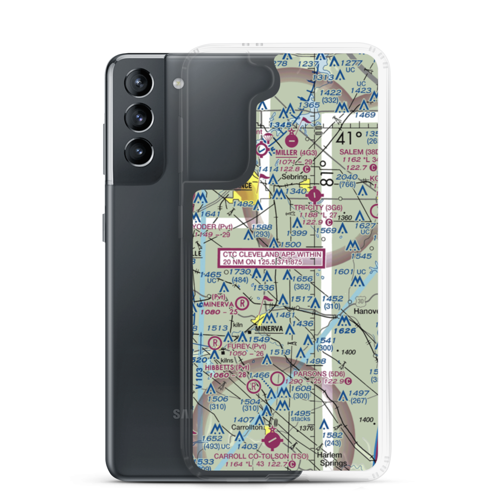 Crosswind Meadows Airport (39OH) VFR Sectional Samsung Case Samsung Galaxy S21 model shown