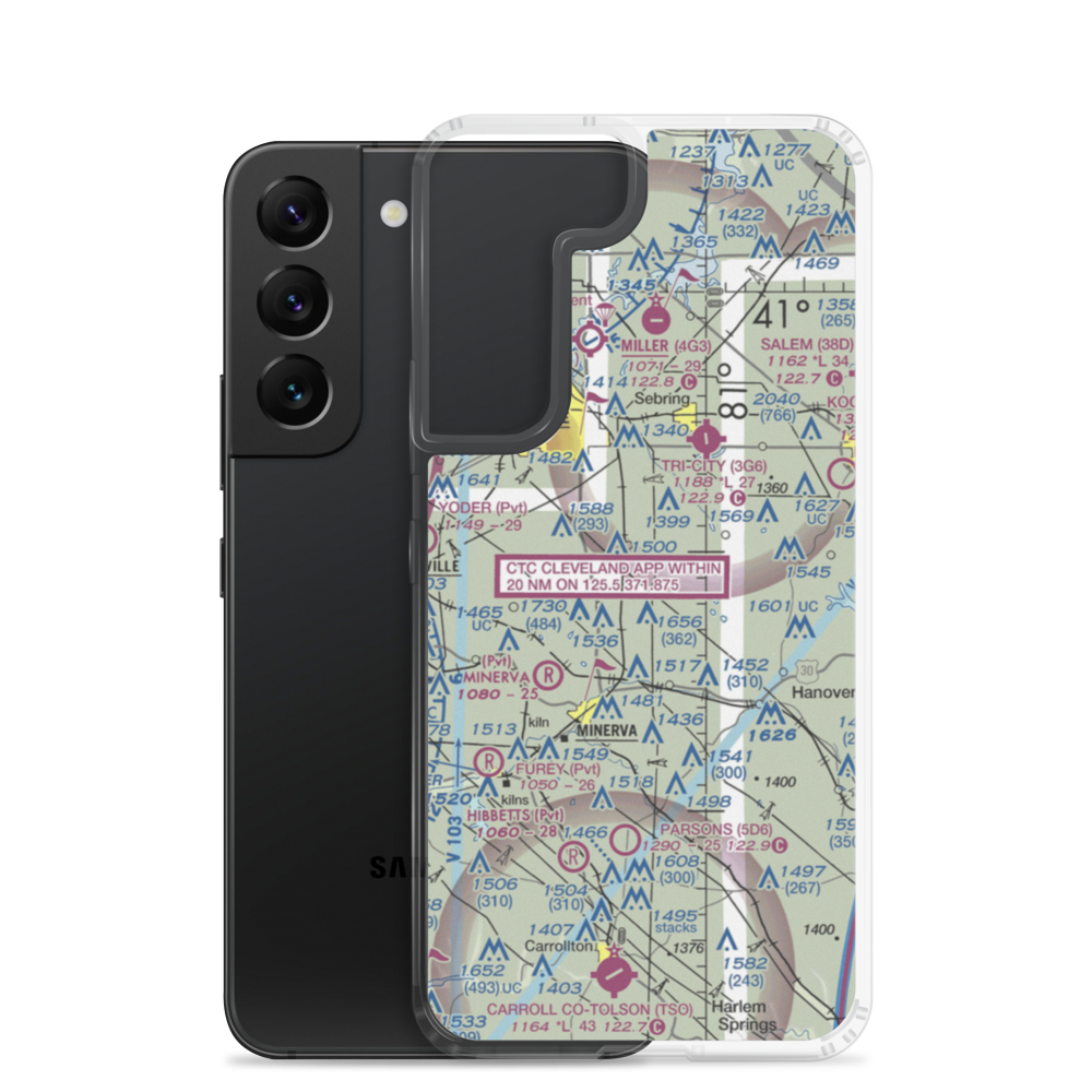 Crosswind Meadows Airport (39OH) VFR Sectional Samsung Case Samsung Galaxy S22 model shown