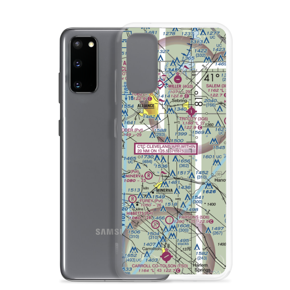 Crosswind Meadows Airport (39OH) VFR Sectional Samsung Case Samsung Galaxy S20 model shown