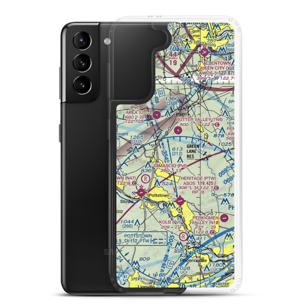 Crosswinds Airfield (PN00) VFR Sectional Samsung Case Samsung Galaxy S21 Plus model shown