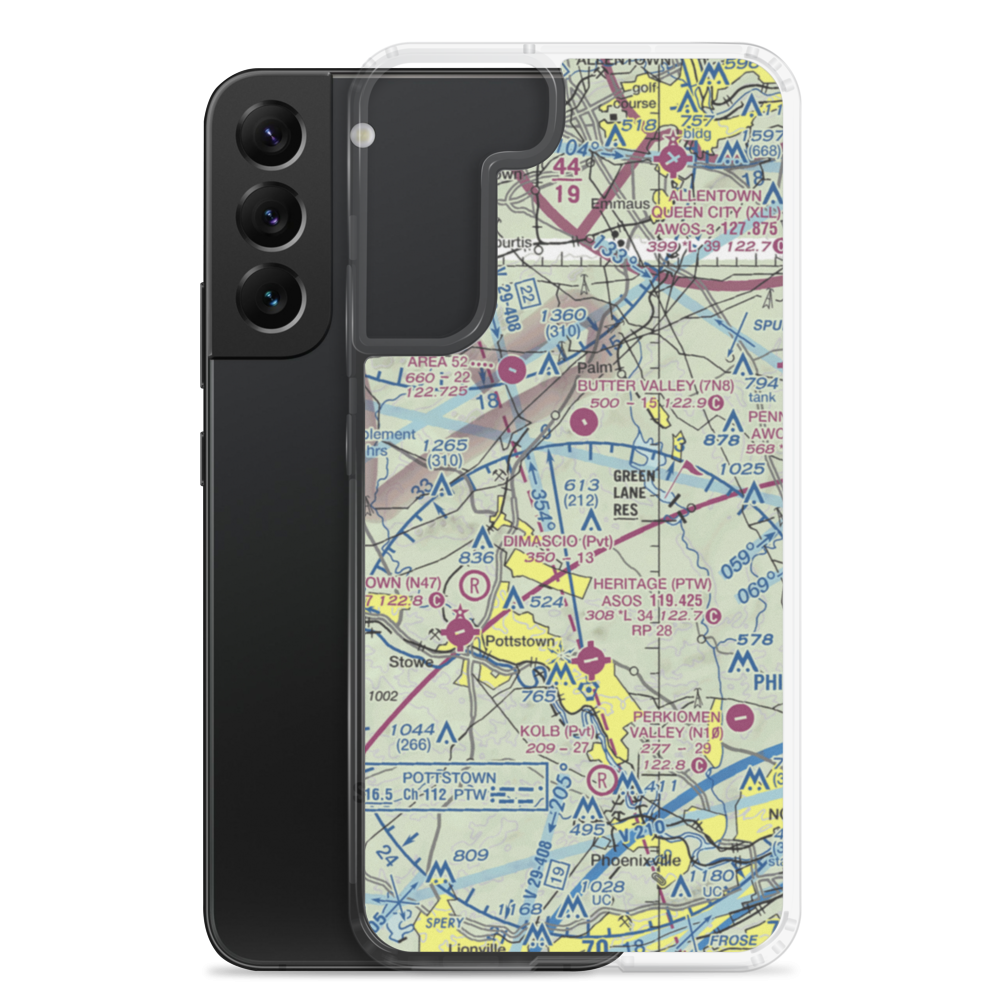 Crosswinds Airfield (PN00) VFR Sectional Samsung Case Samsung Galaxy S22 Plus model shown