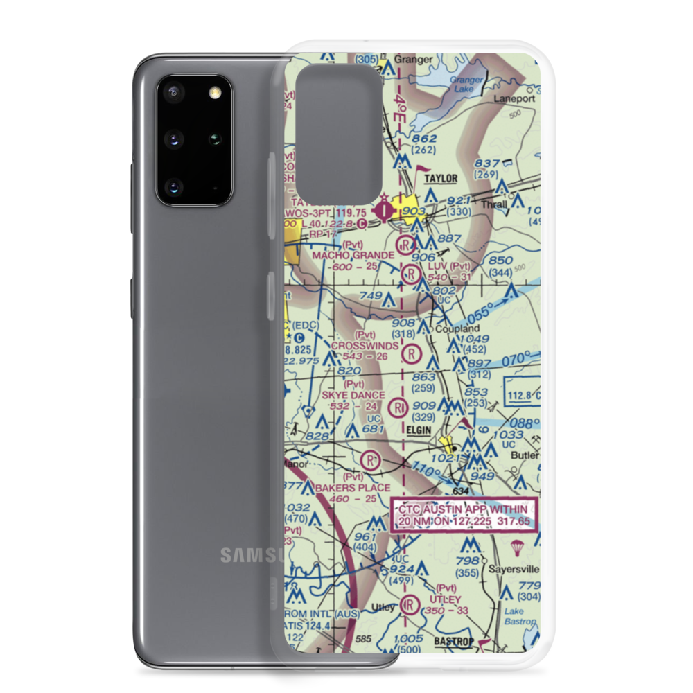 Crosswinds Airfield (TE96) VFR Sectional Samsung Case Samsung Galaxy S20 Plus model shown
