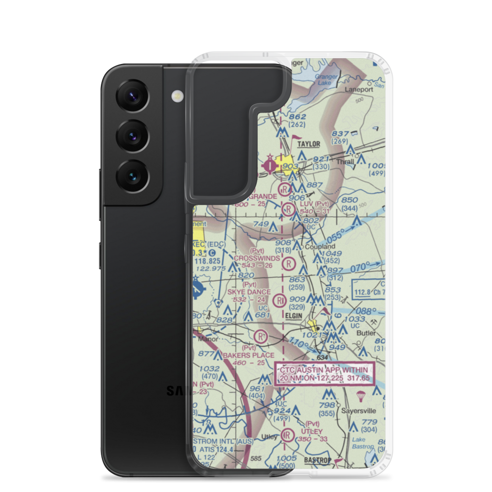 Crosswinds Airfield (TE96) VFR Sectional Samsung Case Samsung Galaxy S22 model shown