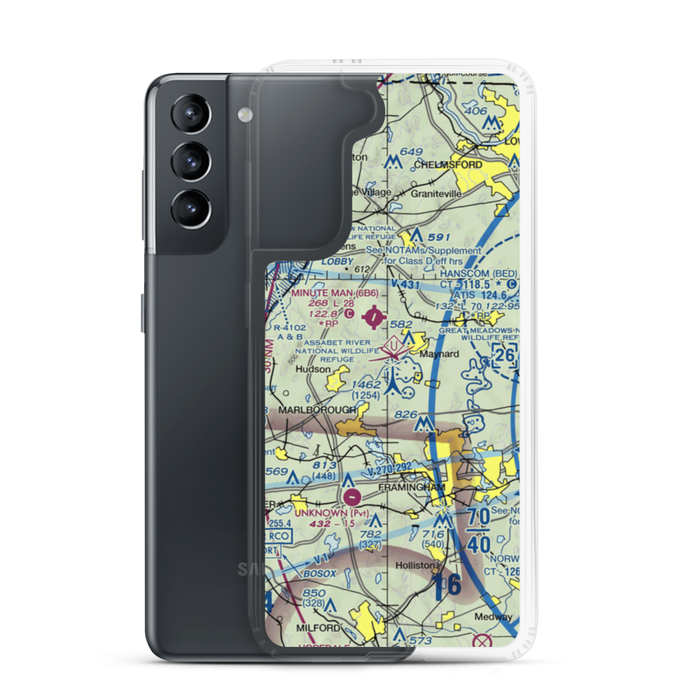 Crow Island Airport (Pvt) (8MA4) VFR Sectional Samsung Case Samsung Galaxy S21 model shown
