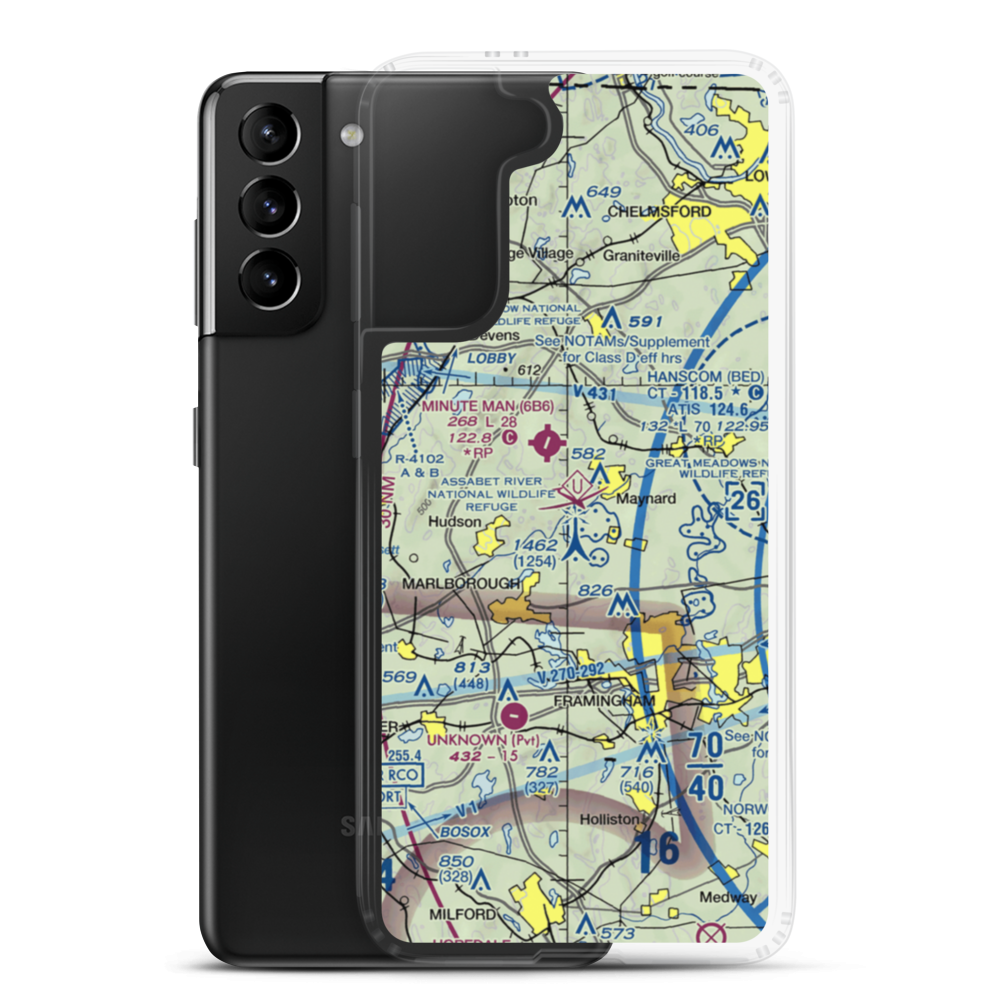 Crow Island Airport (Pvt) (8MA4) VFR Sectional Samsung Case Samsung Galaxy S21 Plus model shown