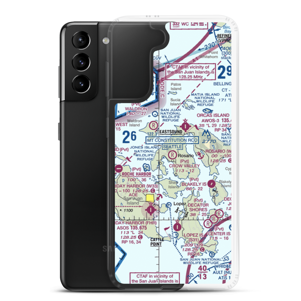 Crow Valley Airport (WA39) VFR Sectional Samsung Case Samsung Galaxy S21 Plus model shown