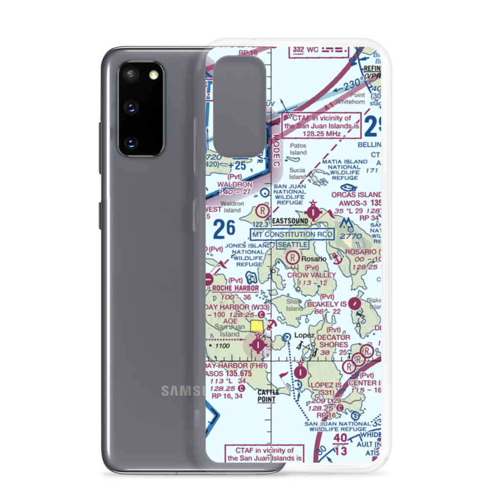 Crow Valley Airport (WA39) VFR Sectional Samsung Case Samsung Galaxy S20 model shown