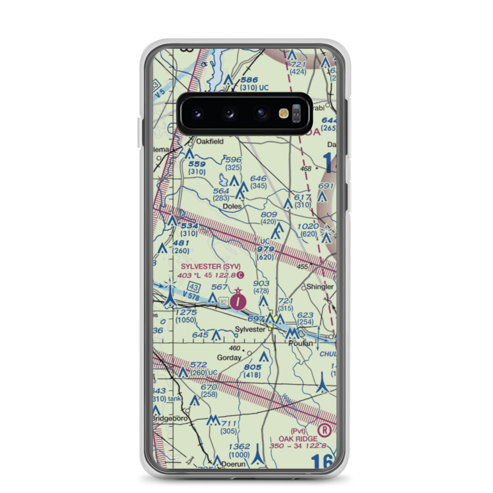 Crowe Airport (GA42) VFR Sectional Samsung Case Samsung Galaxy S10 model shown