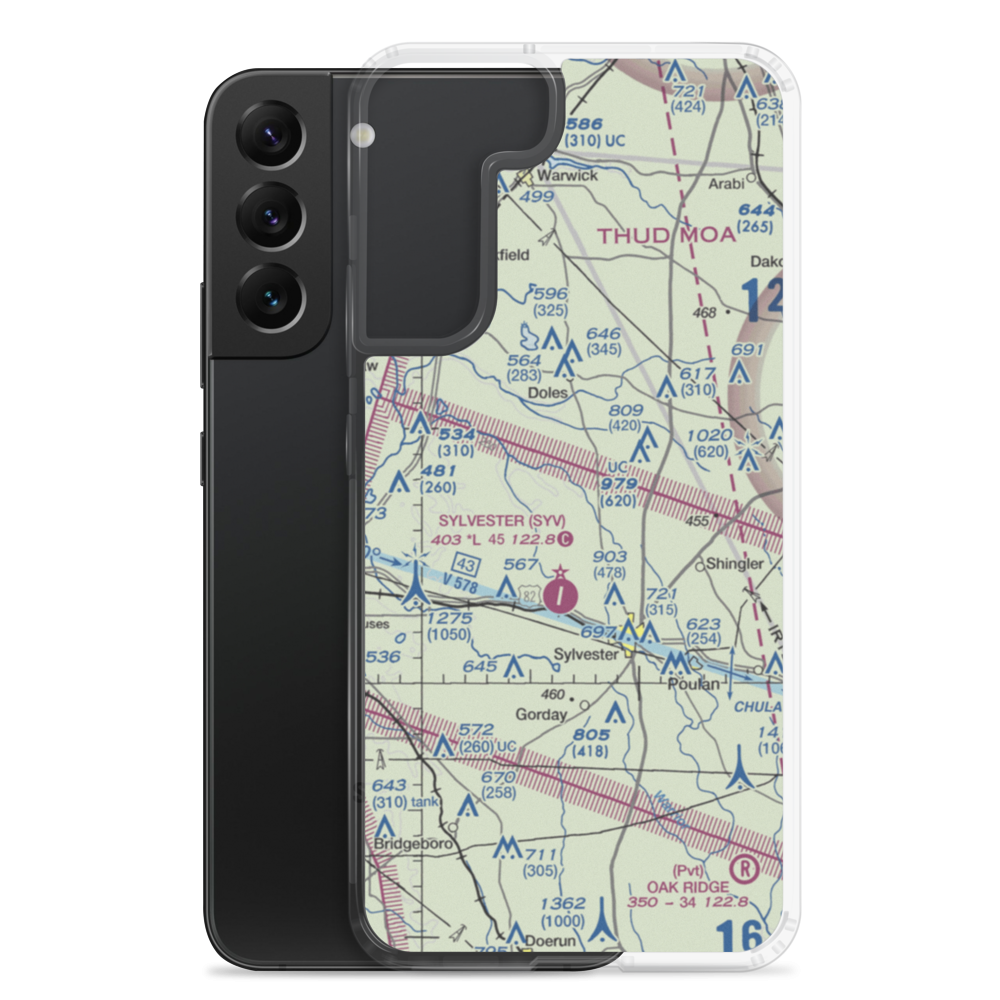 Crowe Airport (GA42) VFR Sectional Samsung Case Samsung Galaxy S22 Plus model shown
