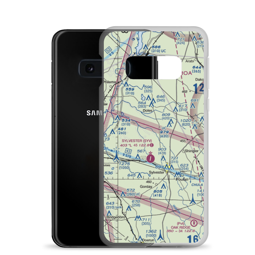 Crowe Airport (GA42) VFR Sectional Samsung Case Samsung Galaxy S10e model shown