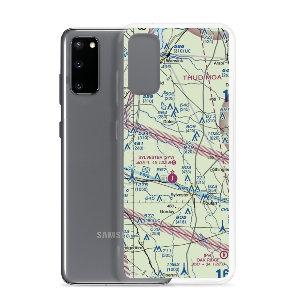 Crowe Airport (GA42) VFR Sectional Samsung Case Samsung Galaxy S20 model shown