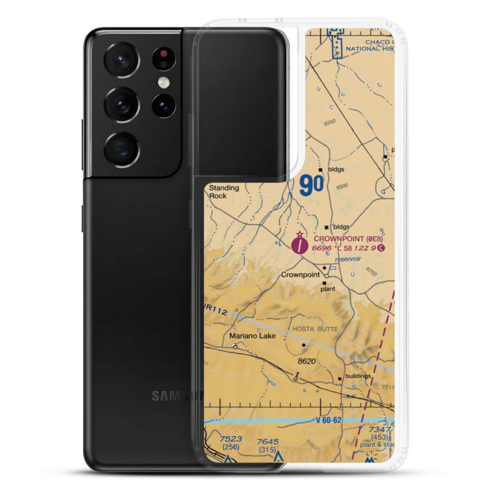Crownpoint Airport (0E8) VFR Sectional Samsung Case Samsung Galaxy S21 Ultra model shown