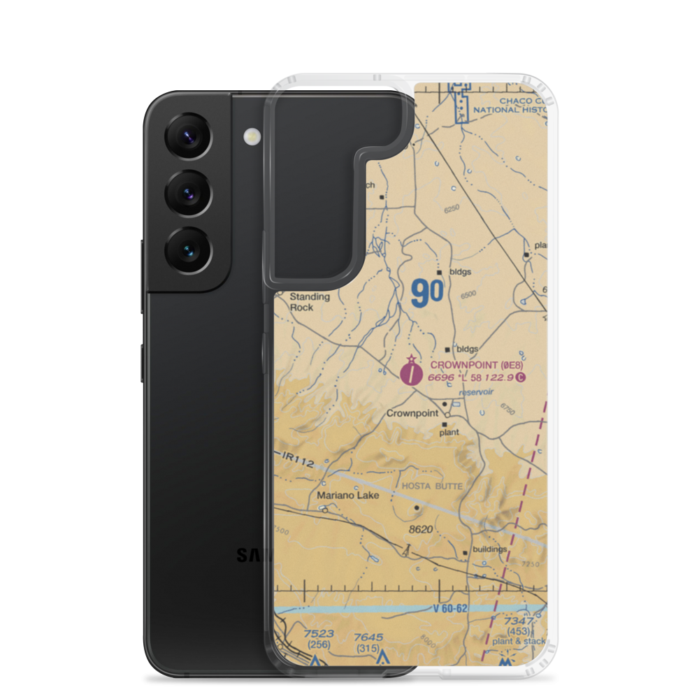 Crownpoint Airport (0E8) VFR Sectional Samsung Case Samsung Galaxy S22 model shown