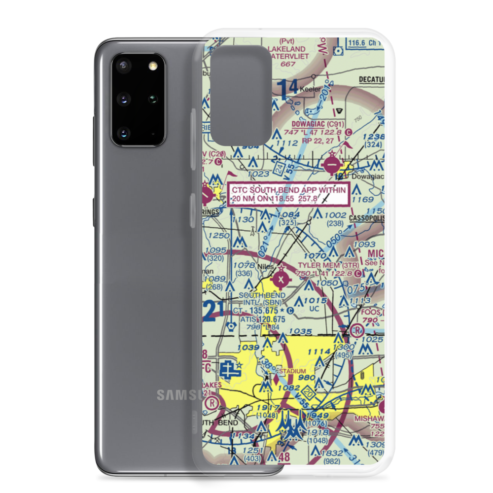 Crump Airport (MI22) VFR Sectional Samsung Case Samsung Galaxy S20 Plus model shown