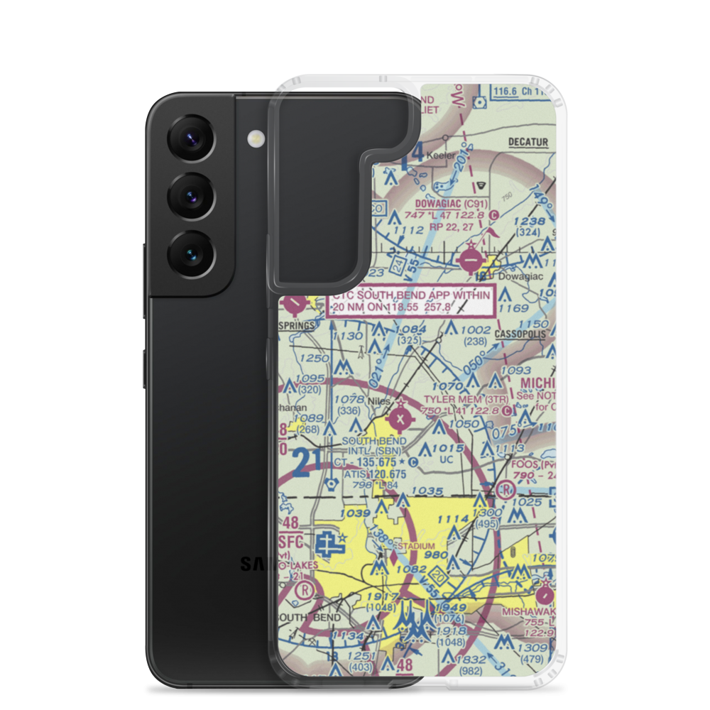 Crump Airport (MI22) VFR Sectional Samsung Case Samsung Galaxy S22 model shown