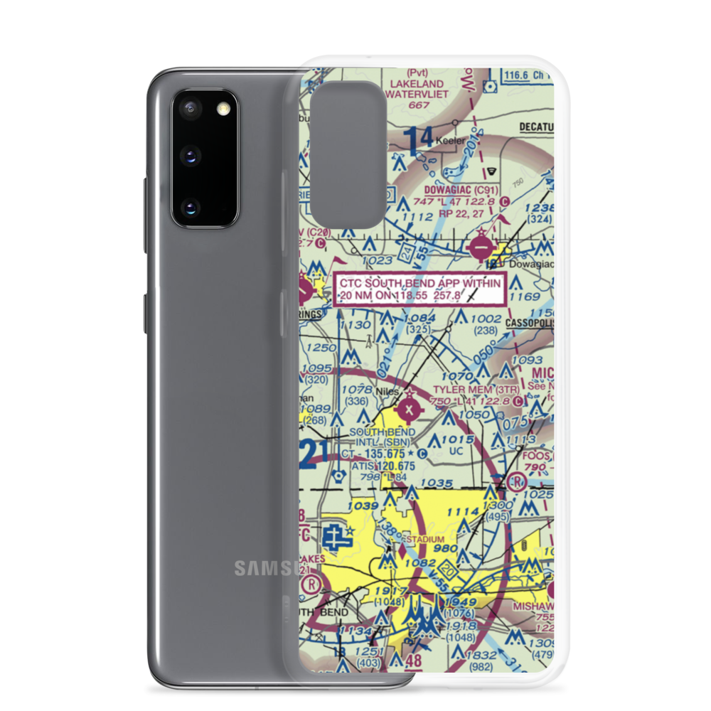 Crump Airport (MI22) VFR Sectional Samsung Case Samsung Galaxy S20 model shown