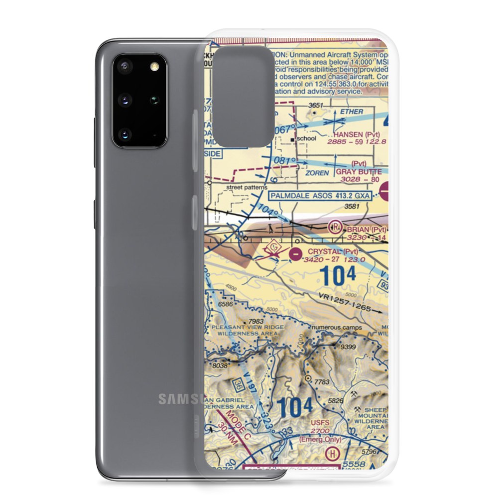 Crystal Airport (46CN) VFR Sectional Samsung Case Samsung Galaxy S20 Plus model shown