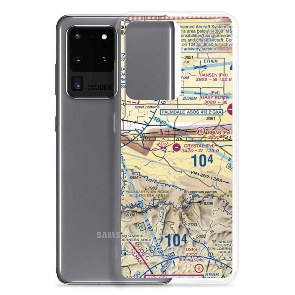 Crystal Airport (46CN) VFR Sectional Samsung Case Samsung Galaxy S20 Ultra model shown