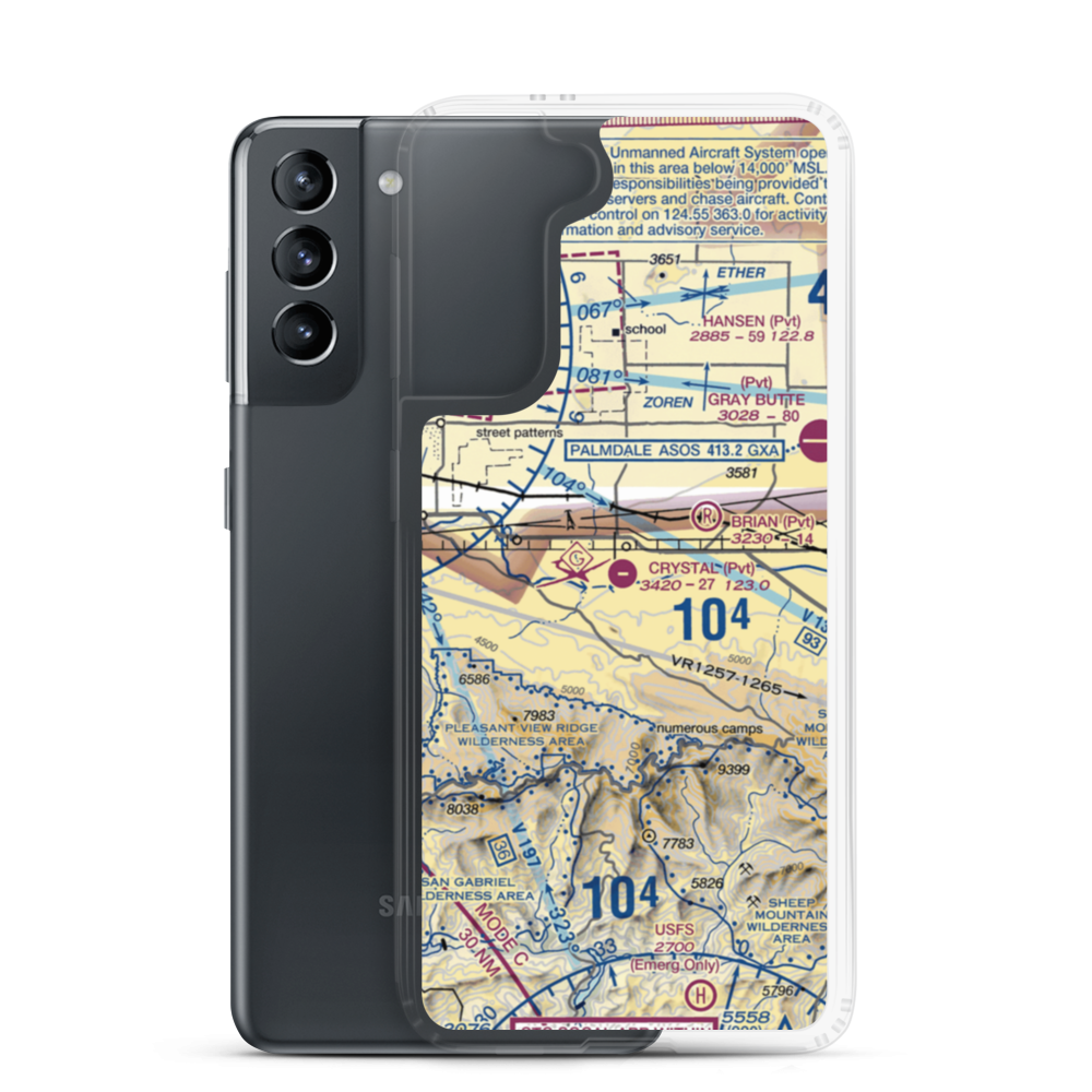 Crystal Airport (46CN) VFR Sectional Samsung Case Samsung Galaxy S21 model shown