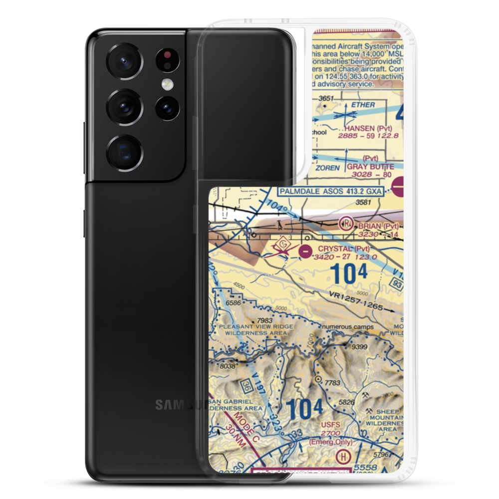 Crystal Airport (46CN) VFR Sectional Samsung Case Samsung Galaxy S21 Ultra model shown