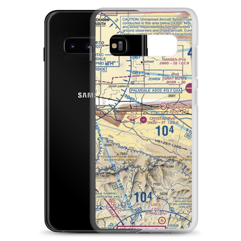 Crystal Airport (46CN) VFR Sectional Samsung Case Samsung Galaxy S10+ model shown