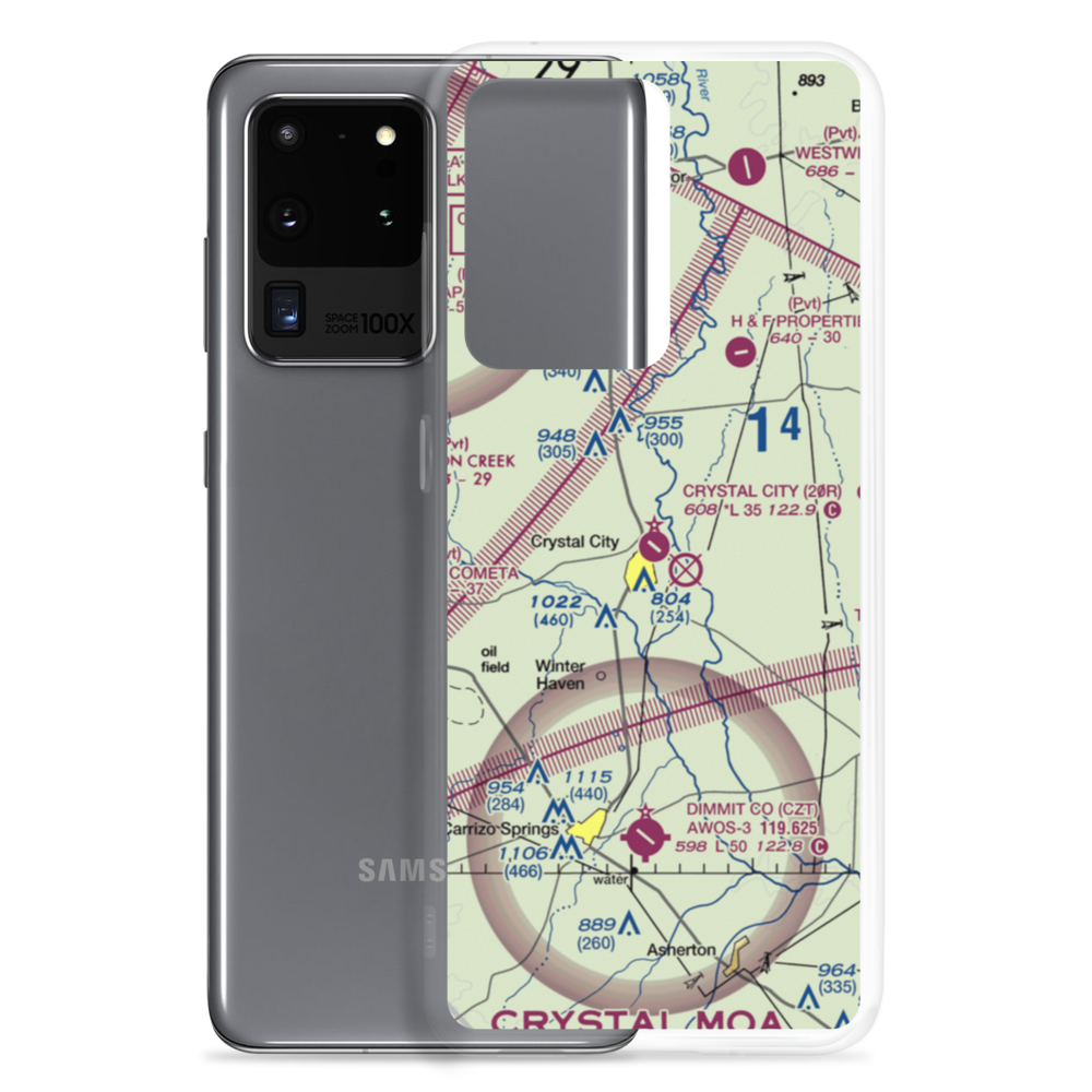 Crystal City Municipal Airport (20R) VFR Sectional Samsung Case Samsung Galaxy S20 Ultra model shown