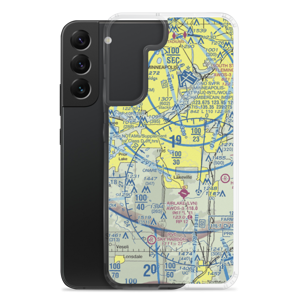 Crystal Lake Seaplane Base (MN09) VFR Sectional Samsung Case Samsung Galaxy S22 Plus model shown