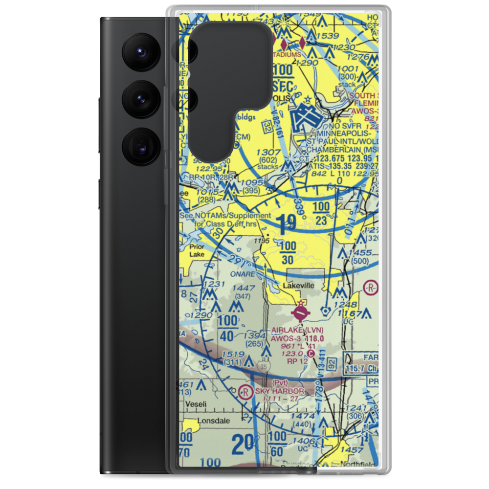 Crystal Lake Seaplane Base (MN09) VFR Sectional Samsung Case Samsung Galaxy S22 Ultra model shown