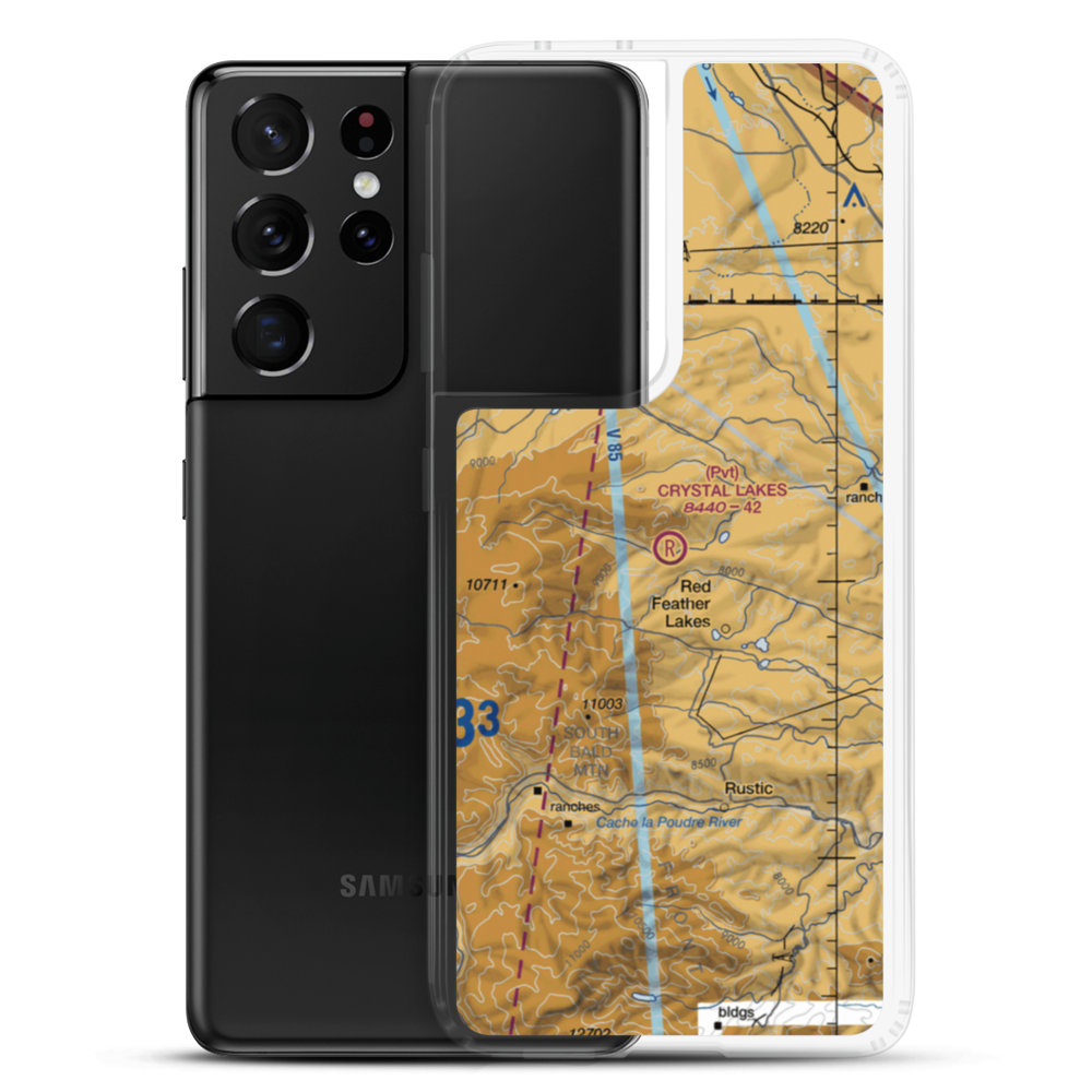 Crystal Lakes Airport (25CO) VFR Sectional Samsung Case Samsung Galaxy S21 Ultra model shown