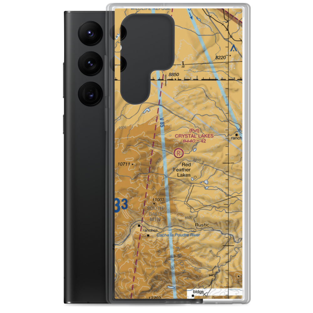 Crystal Lakes Airport (25CO) VFR Sectional Samsung Case Samsung Galaxy S22 Ultra model shown