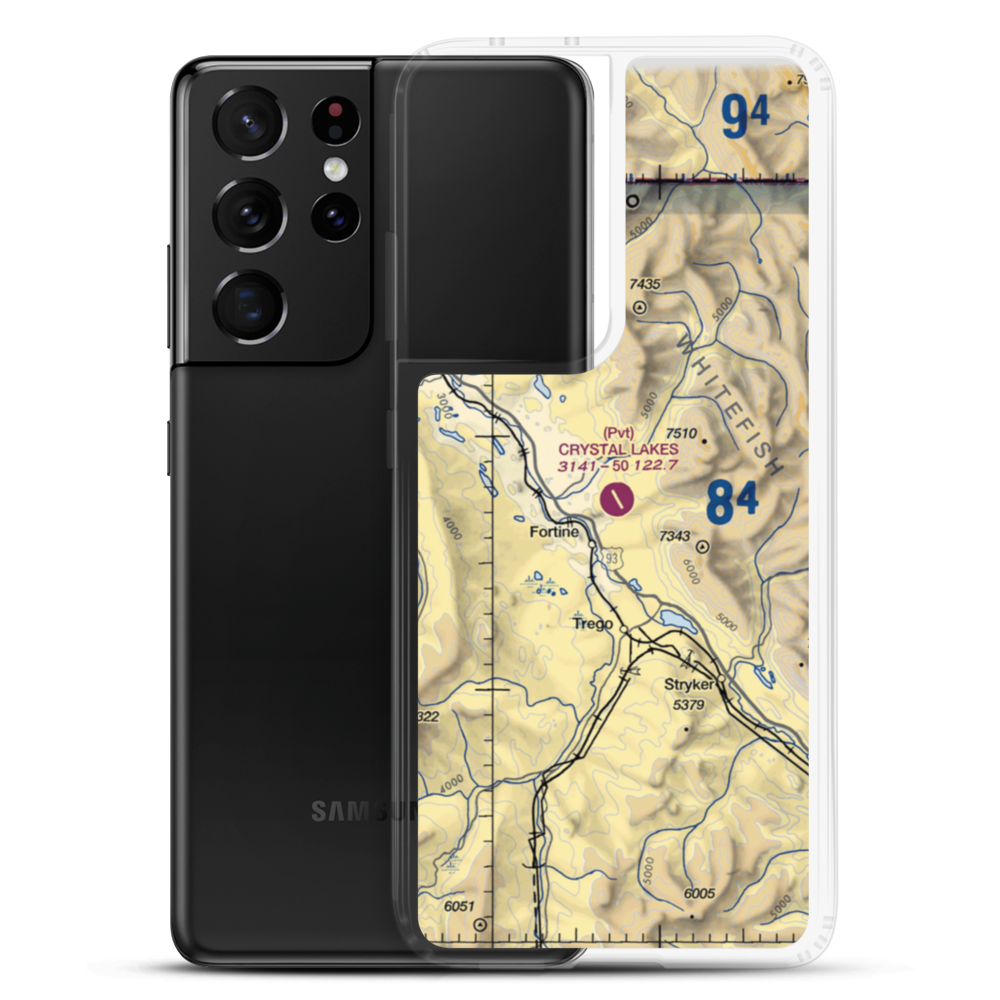 Crystal Lakes Resort Airport (01MT) VFR Sectional Samsung Case Samsung Galaxy S21 Ultra model shown