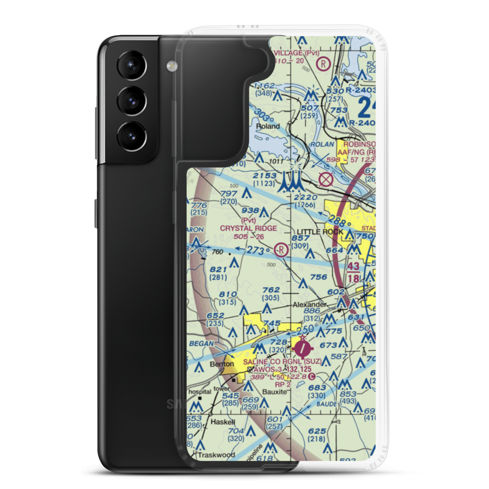 Crystal Ridge Airport (3AR6) VFR Sectional Samsung Case Samsung Galaxy S21 Plus model shown