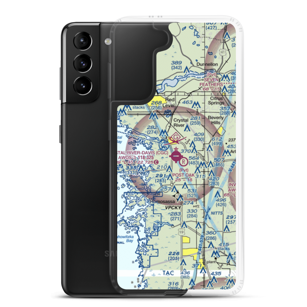 Crystal River Airport (CGC) VFR Sectional Samsung Case Samsung Galaxy S21 Plus model shown