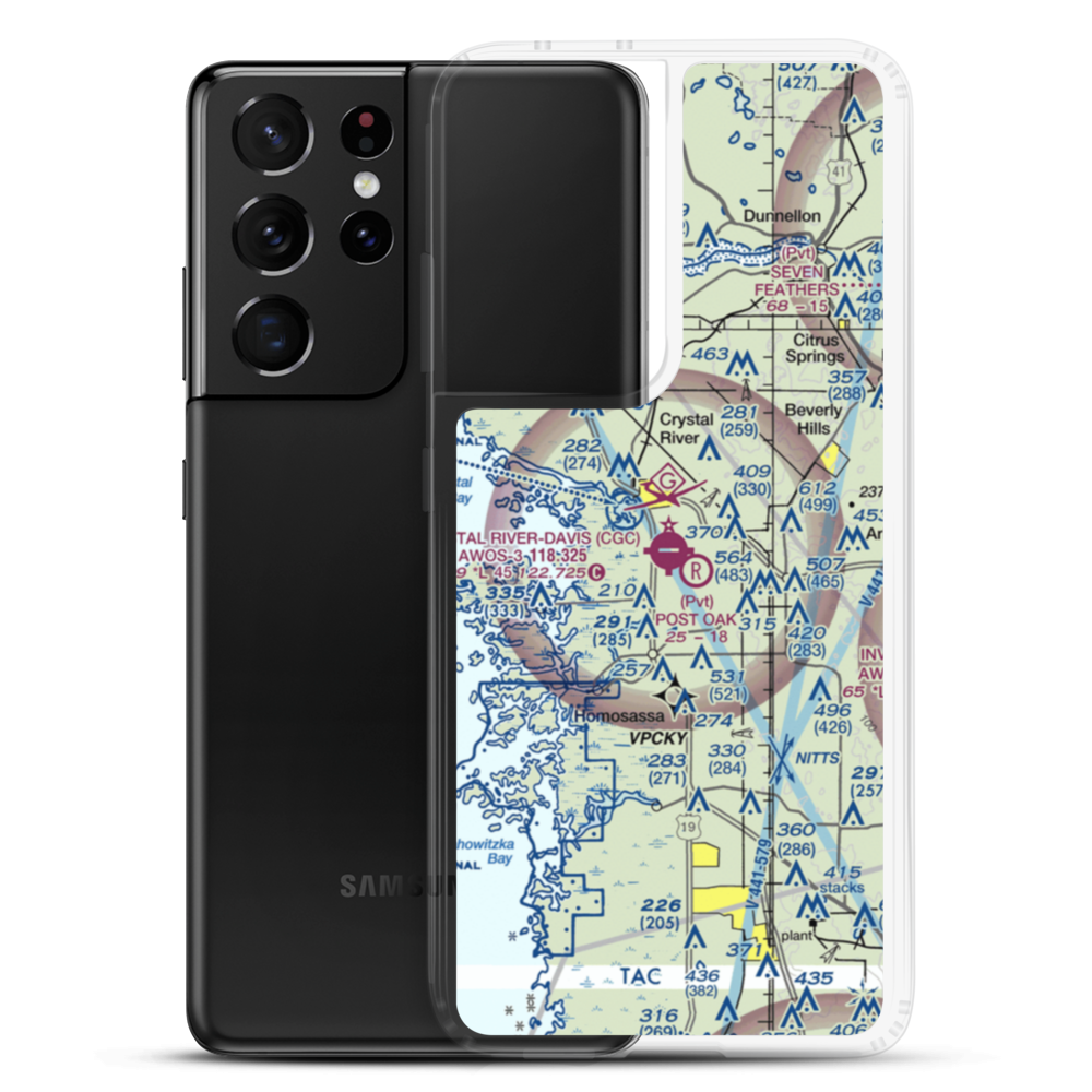 Crystal River Airport (CGC) VFR Sectional Samsung Case Samsung Galaxy S21 Ultra model shown