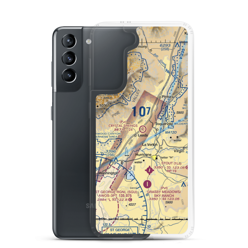 Crystal Springs Ranch Airport (UT54) VFR Sectional Samsung Case Samsung Galaxy S21 model shown