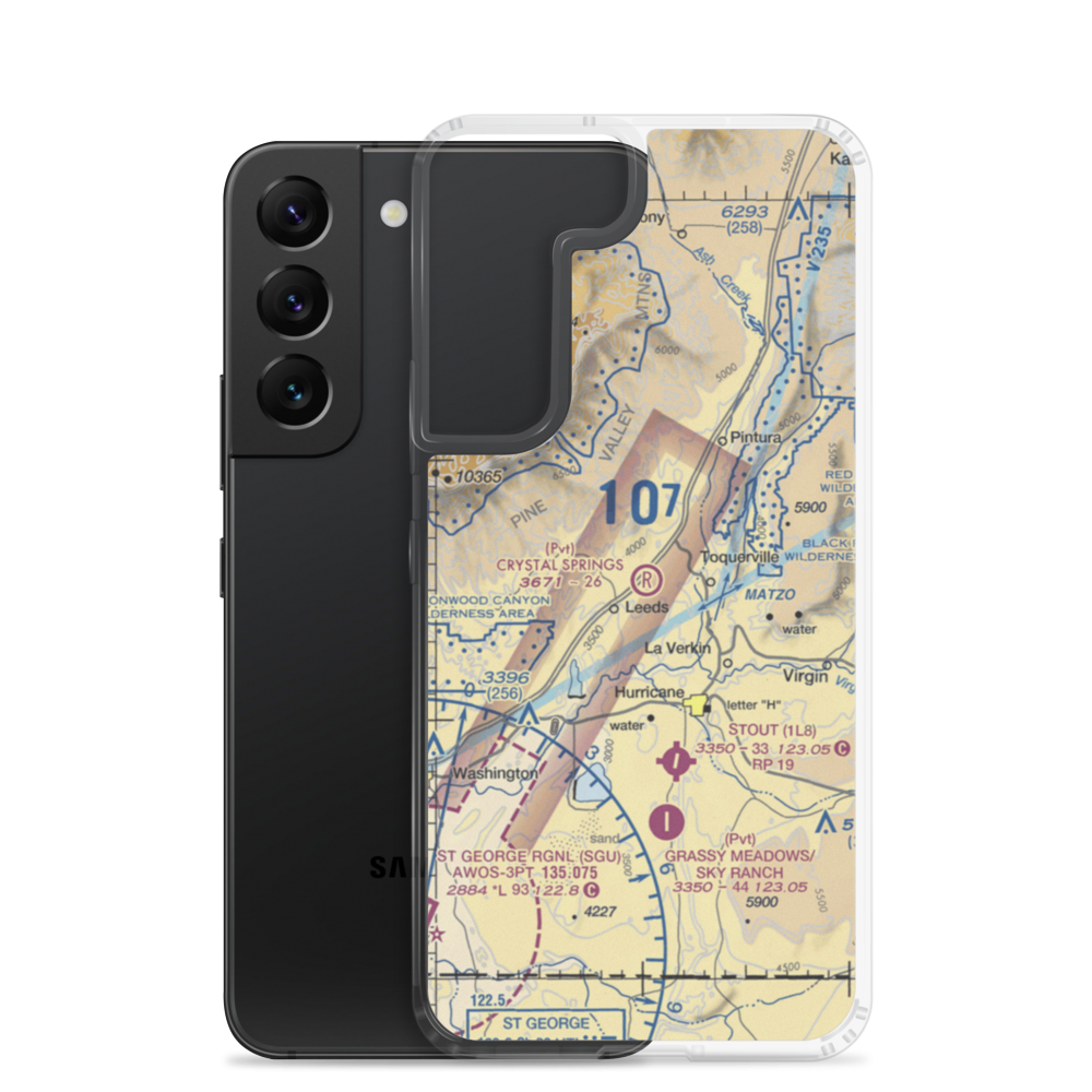Crystal Springs Ranch Airport (UT54) VFR Sectional Samsung Case Samsung Galaxy S22 model shown