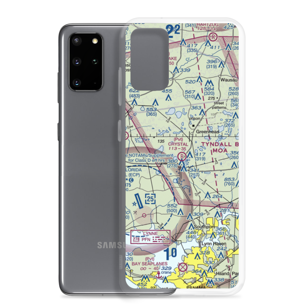 Crystal Village Airport (2FL0) VFR Sectional Samsung Case Samsung Galaxy S20 Plus model shown