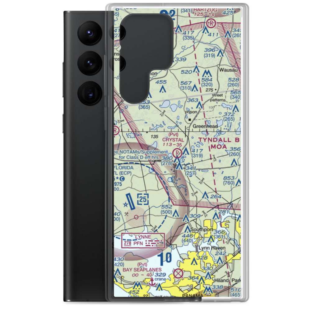 Crystal Village Airport (2FL0) VFR Sectional Samsung Case Samsung Galaxy S22 Ultra model shown