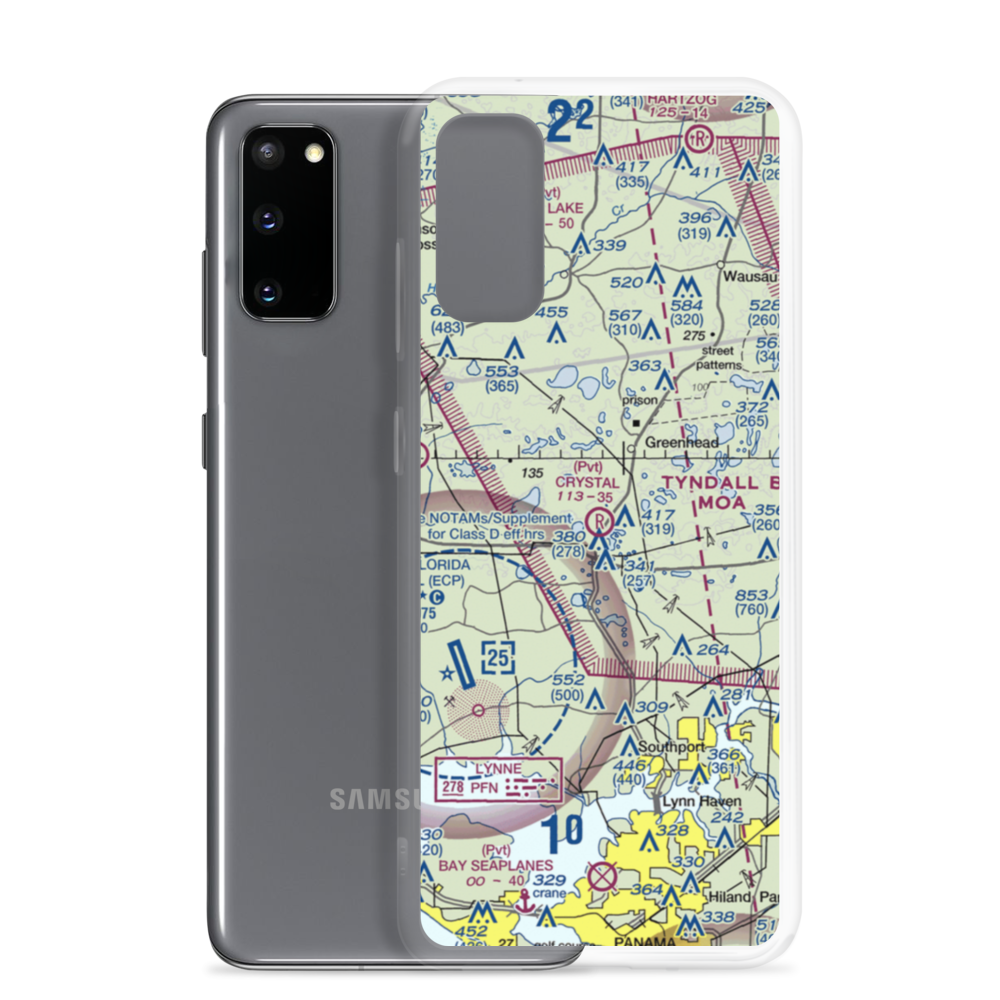 Crystal Village Airport (2FL0) VFR Sectional Samsung Case Samsung Galaxy S20 model shown