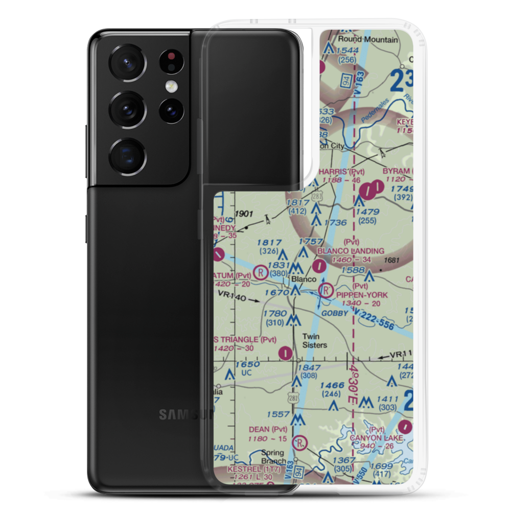 Cts Stacy Airport (US-0135) VFR Sectional Samsung Case Samsung Galaxy S21 Ultra model shown